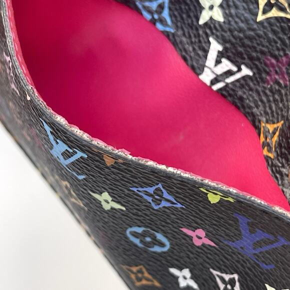 LOUIS VUITTON Monogram Multicolor Black Pochette Cles Coin Case Key Pouch - Picture 10 of 14